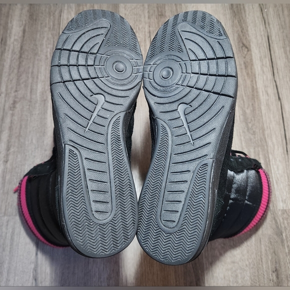 Nike Winter Hi 2 Puffer Suede Boots Women's Size 7 317244-002 Black & Pink - Picture 3 of 5